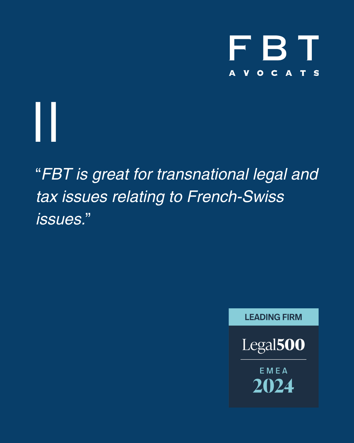 Jean-Luc Bochatay FBT Legal500 2024