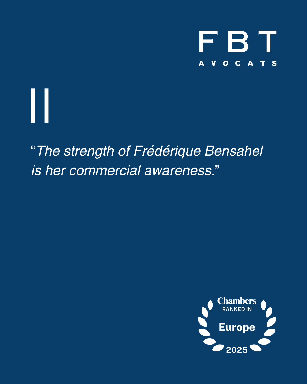 Frédérique Bensahel FBT Chambers Europe 2025